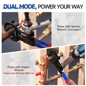 iCRIMP dual drive tool ready for manual or electric operation