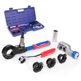 iCRIMP copper pipe press tool in use for secure connections in tight spaces