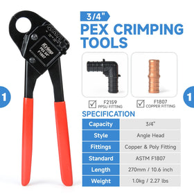 iCRIMP IWS-1807CN PEX tubing cutter provides clean cuts up to 1 inch.