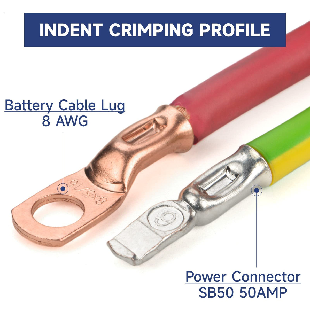 Ratcheting action on the IWS-50AP enables controlled crimps on copper or aluminum cable terminations.