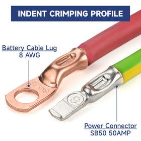 Ratcheting action on the IWS-50AP enables controlled crimps on copper or aluminum cable terminations.