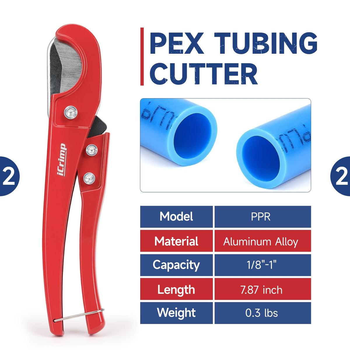 iCRIMP KIT-BJ02 PEX pipe cutter ready to trim cleanly