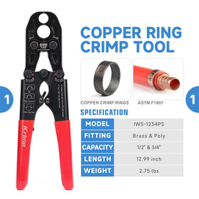 iCrimp PCKIT-1234PS dual-crimp-head enables 1/2-in and 3/4-in crimping