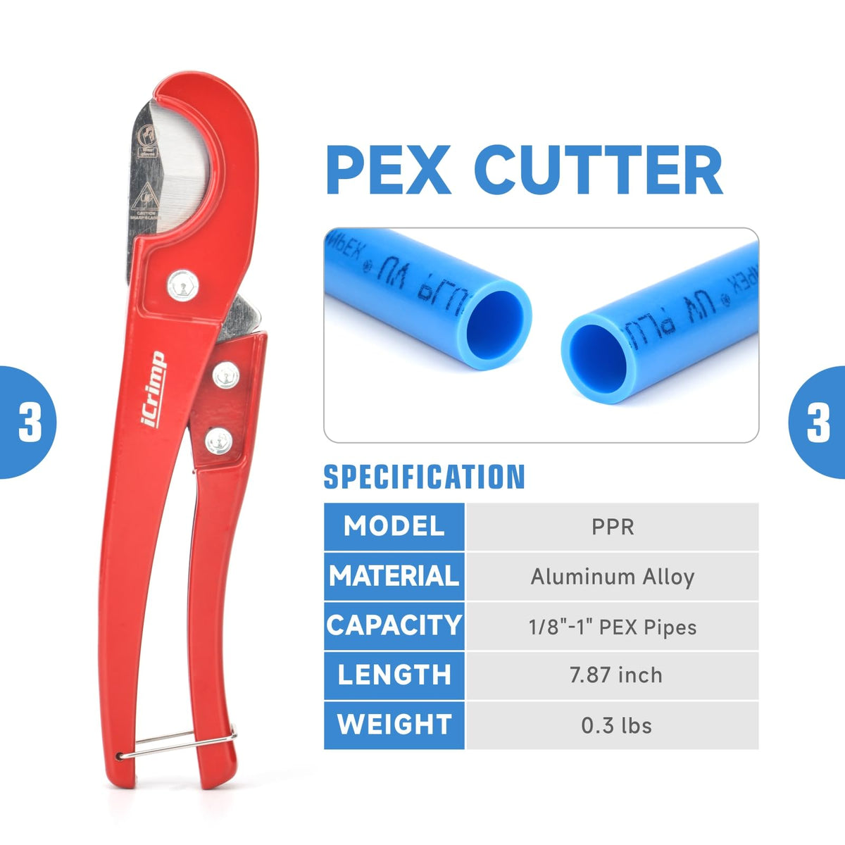 iCrimp PCKIT-1234PS tubing-cutter cuts up to 1 inch PEX