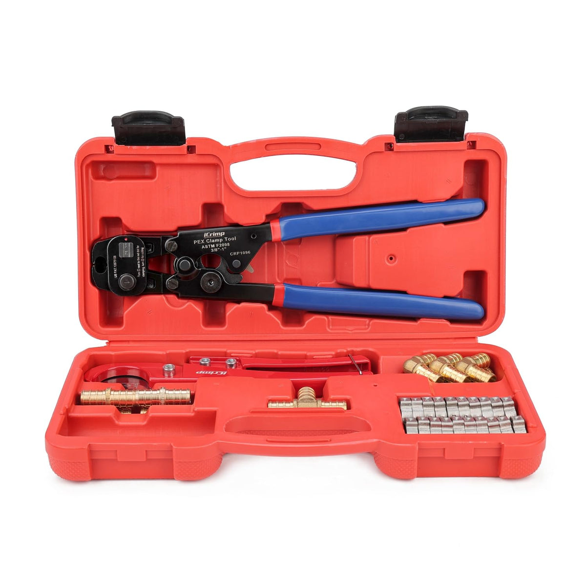 iCRIMP PEX clamp tool kit ready for fast cinch and removal in installation
