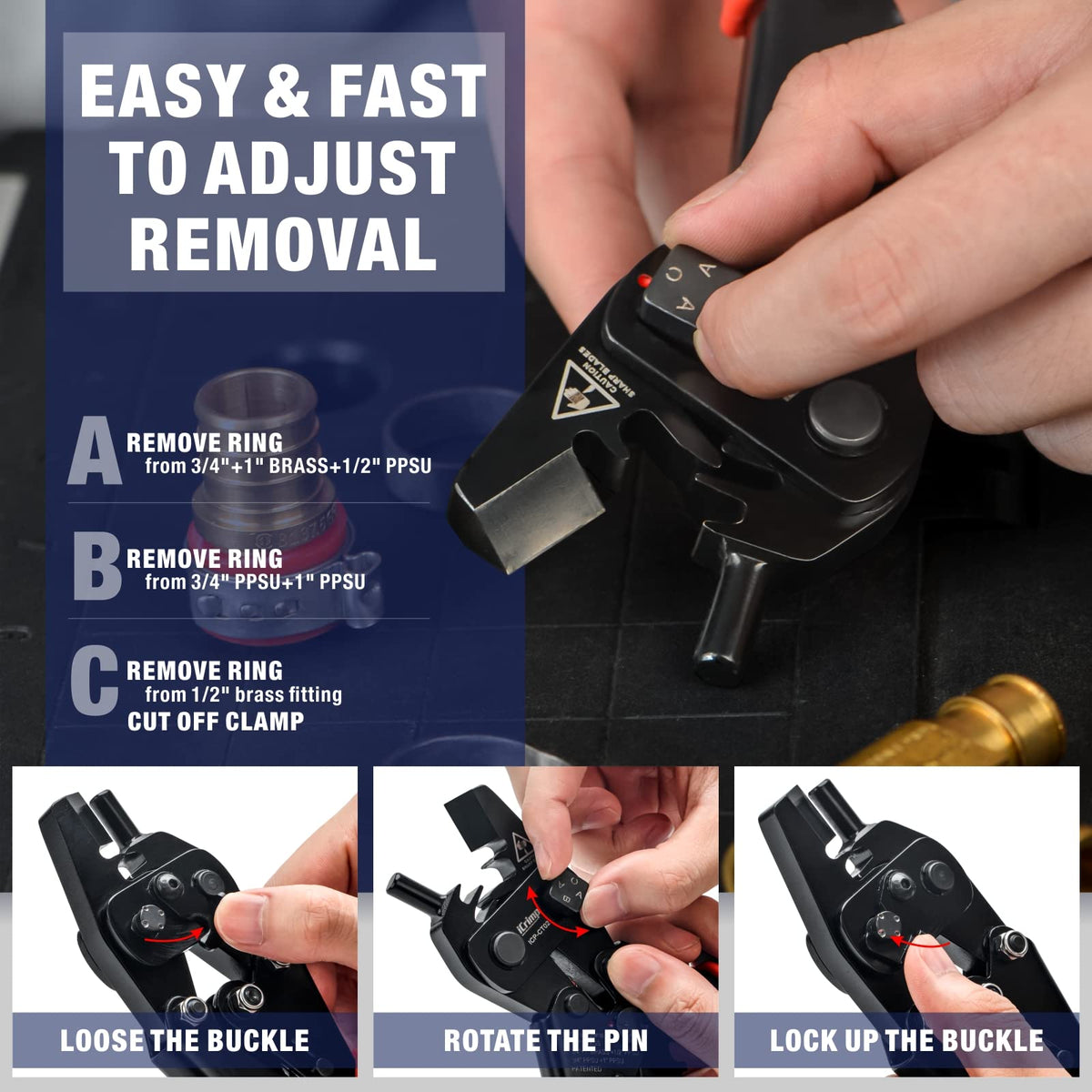 iCRIMP CT02 easy knob switch allows quick removal transitions