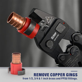 iCRIMP CT02 detaches stainless steel clamp on F2098 system for secure piping