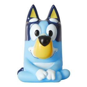 Idea Nuova Bluey Squishy Night Light front view with soft ambient glow for bedtime calm