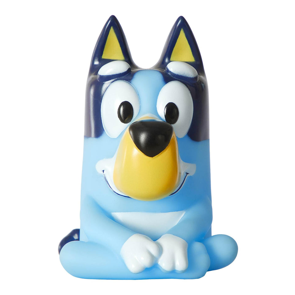 Idea Nuova Bluey Squishy Night Light front view with soft ambient glow for bedtime calm