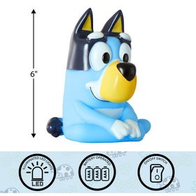 Idea Nuova Bluey Squishy Night Light side view showing compact bedside glow