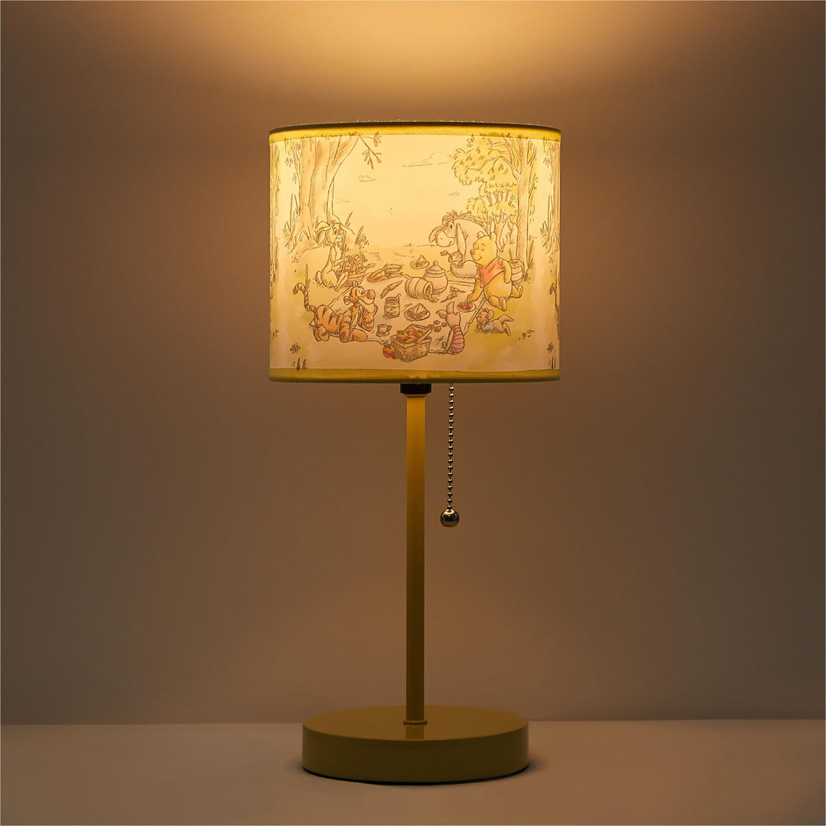 Idea Nuova Winnie Pooh stick lamp in playroom creates cozy reading corner