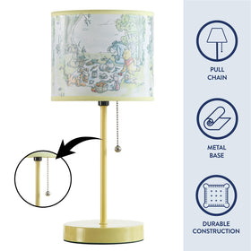 Idea Nuova Winnie the Pooh pull chain lamp offers easy access for bedtime routines