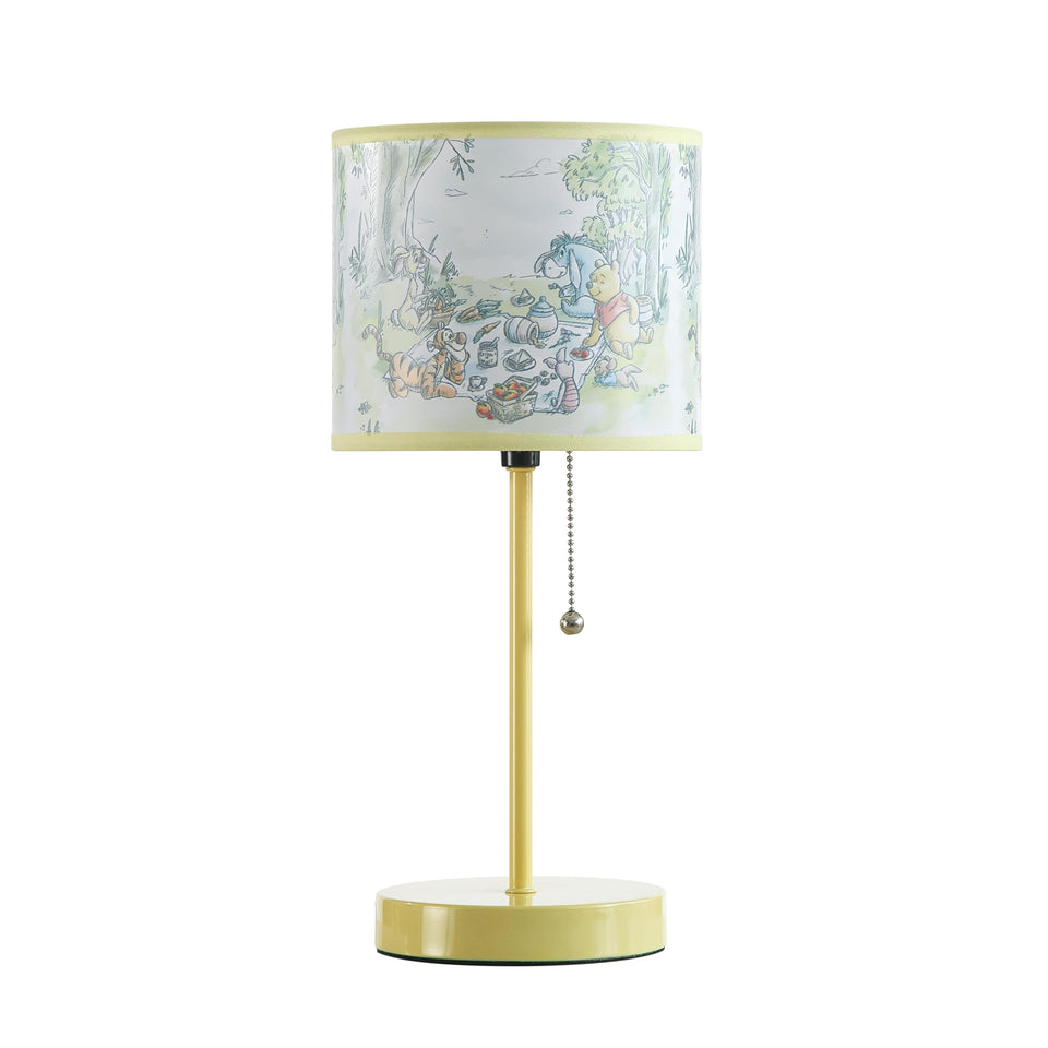 Idea Nuova Winnie the Pooh stick lamp with printed shade adds playful charm to kids rooms