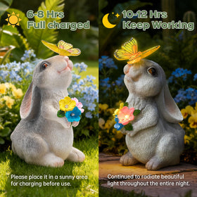 IDEA SHOW bunny figurine made of durable resin for outdoor decor