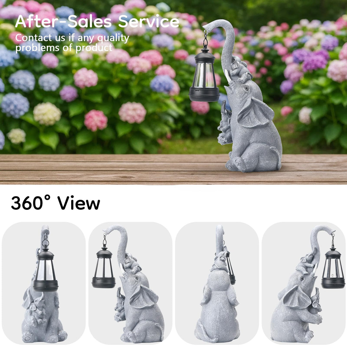 IDEA SHOW elephant statue adds serene focal point to your backyard decor.