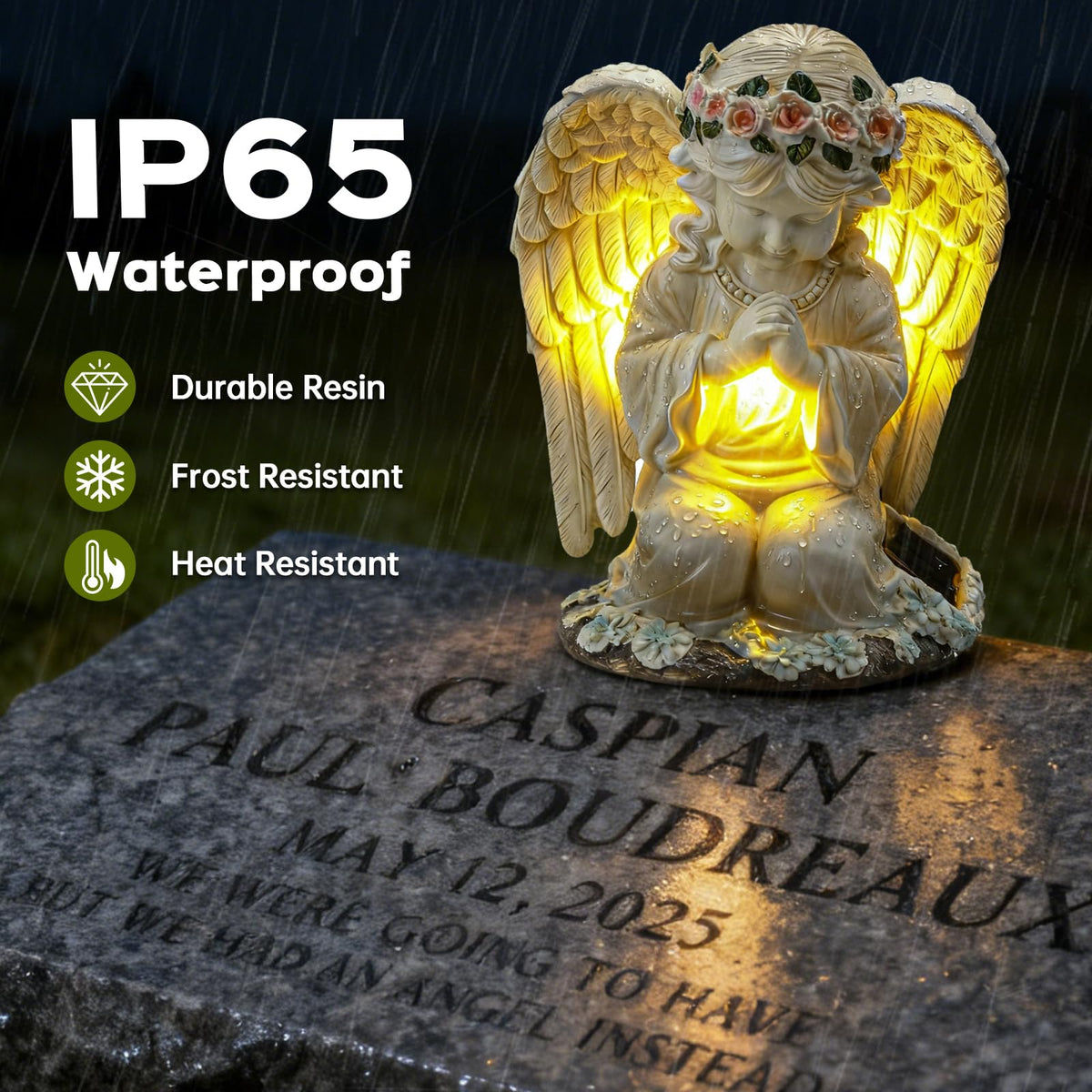 IDEA SHOW garden-ready angel statue suits lawn, patio, or walkway