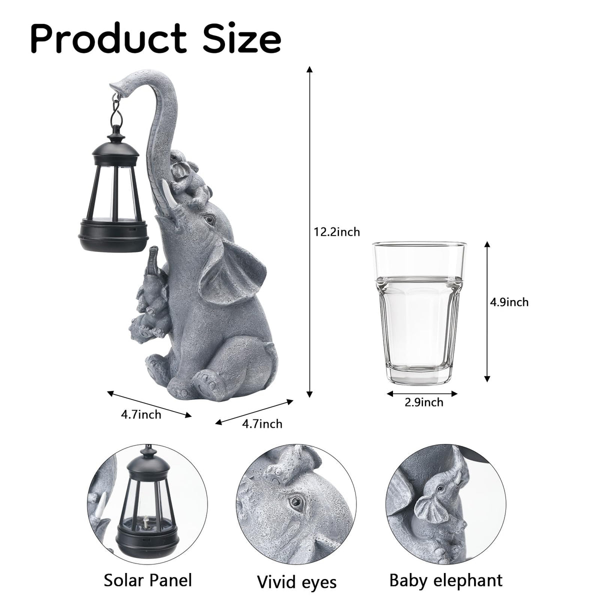 IDEA SHOW garden statue elevates outdoor ambience at night.