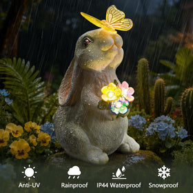 IDEA SHOW rabbit statue glowing at night for cozy spaces
