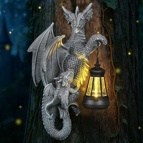 IDEA SHOW solar dragon decor tree hugger highlights branches with soft ambient light for evenings.