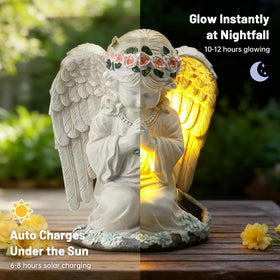 IDEA SHOW weatherproof resin angel statue withstands rain and snow