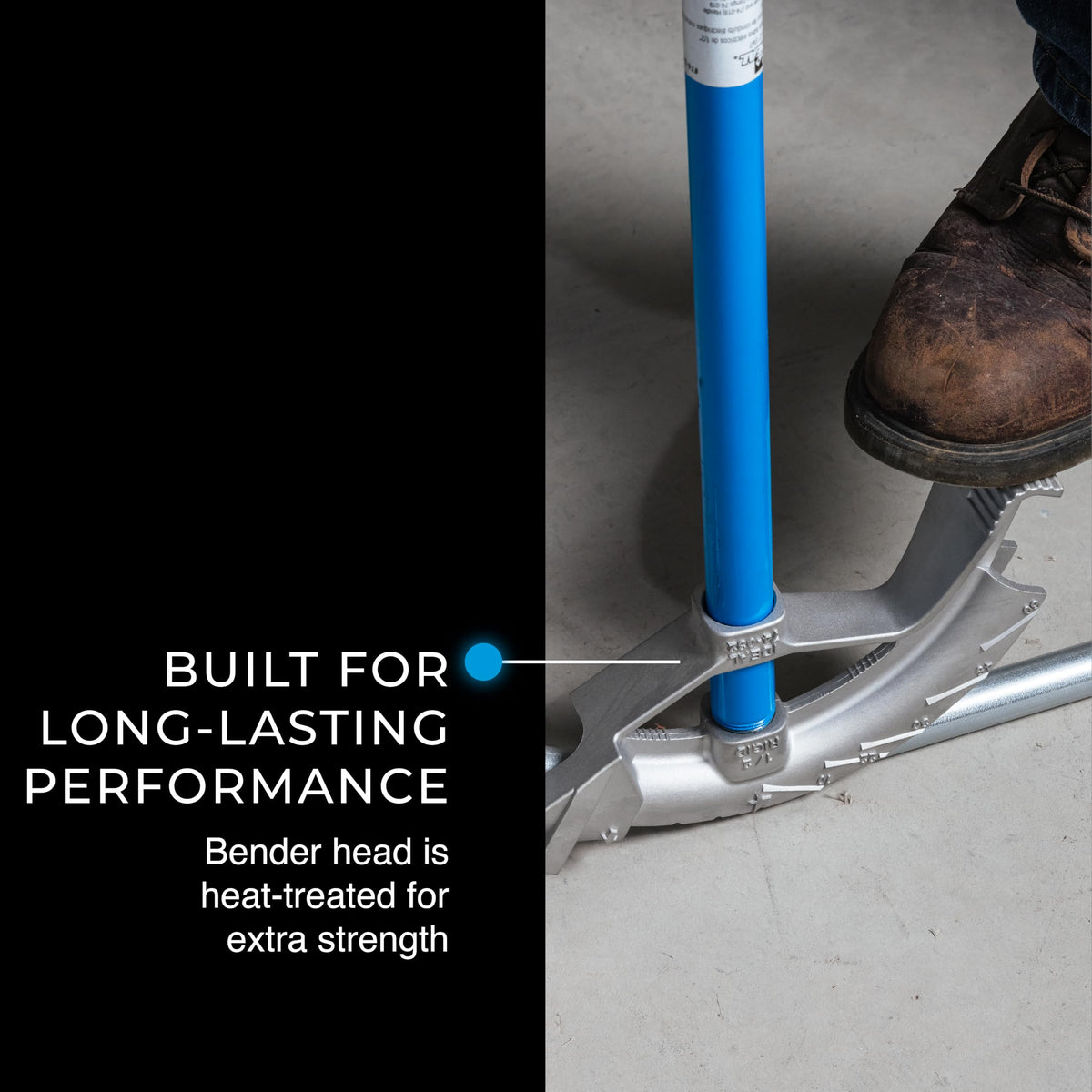 IDEAL bender handle blue enamel provides corrosion resistance and visibility.