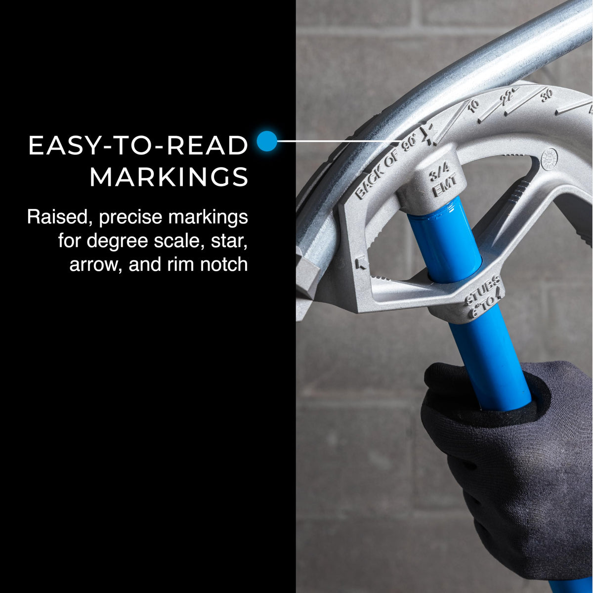 IDEAL conduit bender head closeup highlights heat-treated strength for tough jobs.