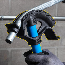 IDEAL blue enamel handle resists corrosion and improves site visibility.