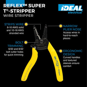 IDEAL Reflex Super T-Stripper curved-handles enable smoother operation in tight panels.