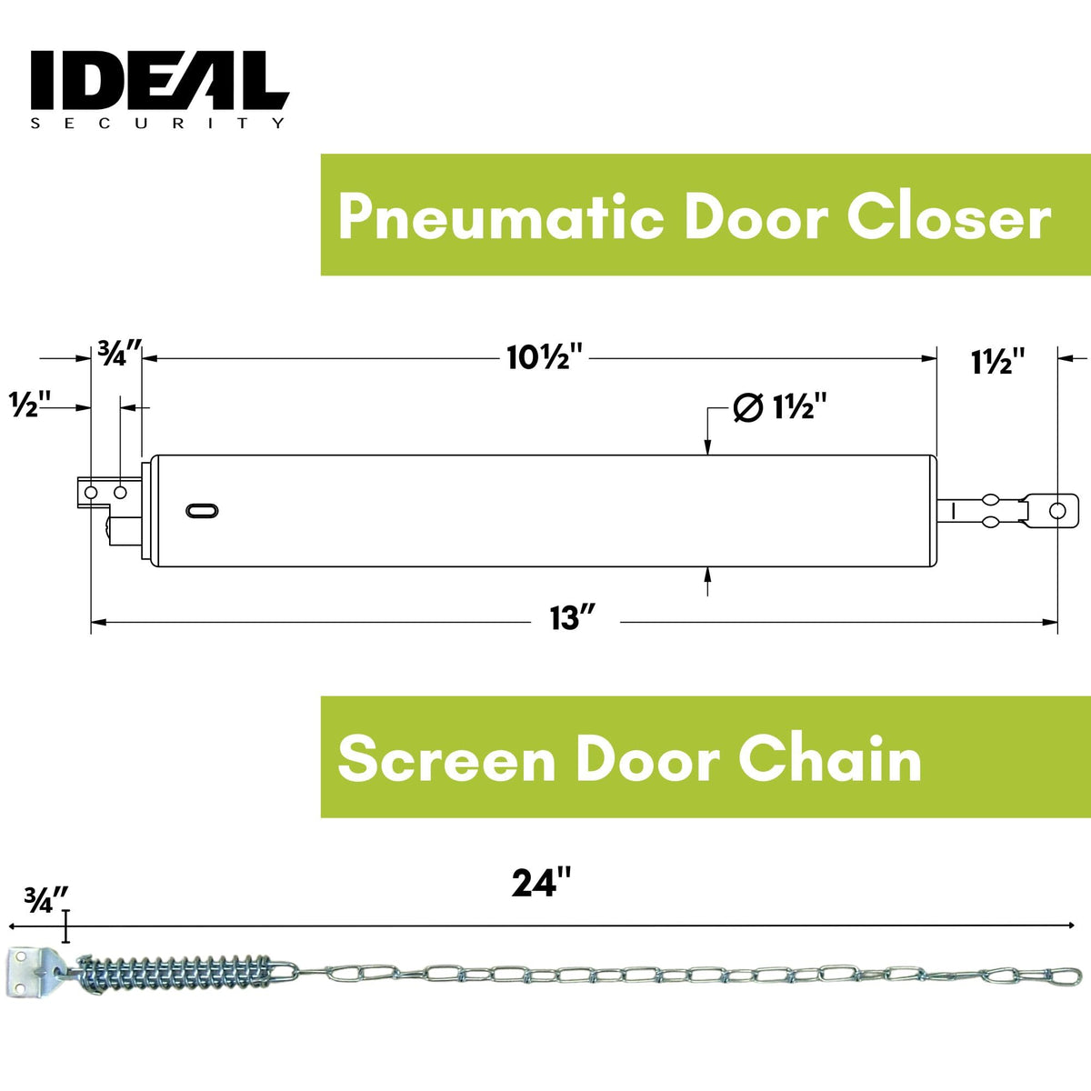 Fits storm or screen doors 1 1/4 to 2 inches