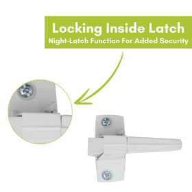 Ideal Security 910 locking inside latch providing added security.