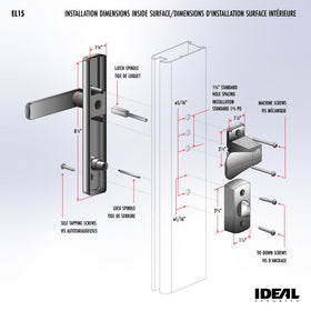Ideal Security EL15 two-post hardware image demonstrates screw spacing