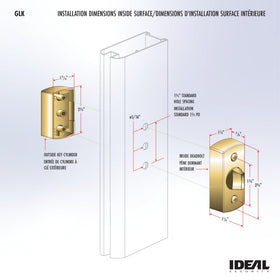 Trimmed spindle adapts GLK to door thickness from 1 to 2-1/8 inches