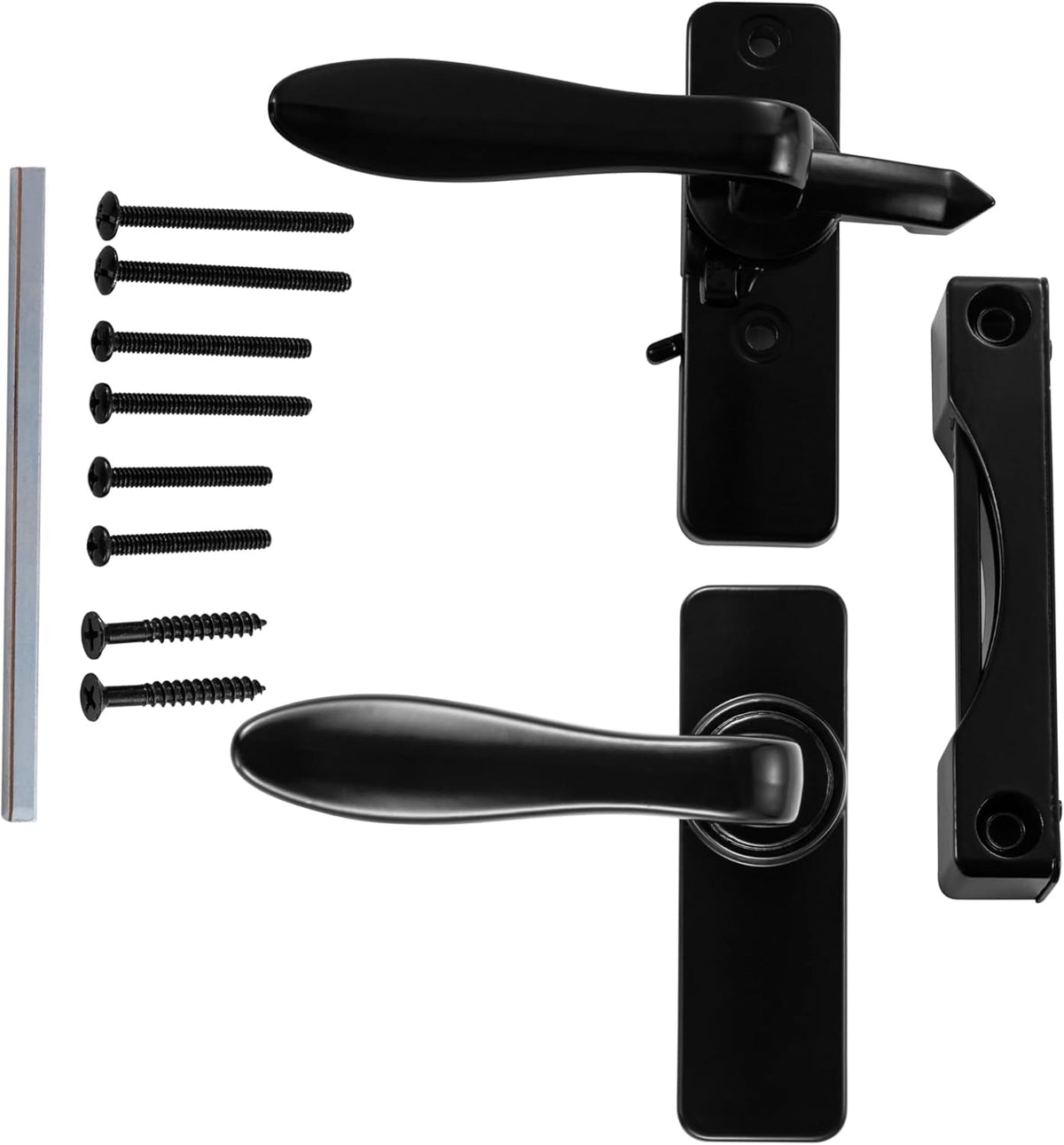 Ideal Security inswing door handle installation process illustration