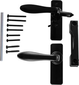 Ideal Security inswing door handle installation process illustration