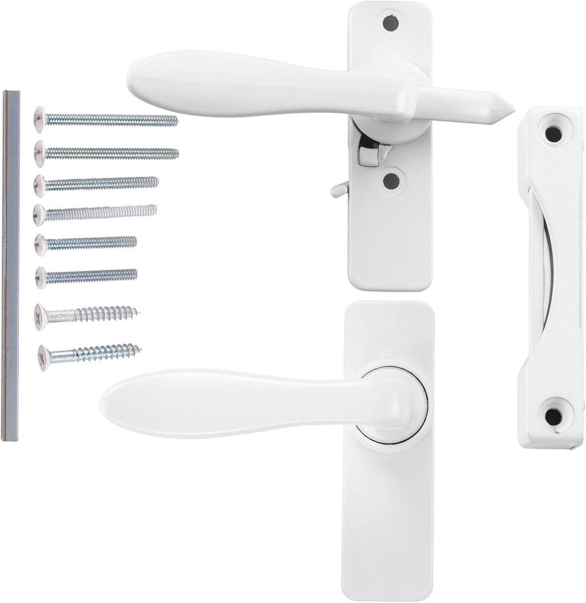 Ideal Security inswing handle dimensions shown for 7/8 to 1-1/2 inch thick doors