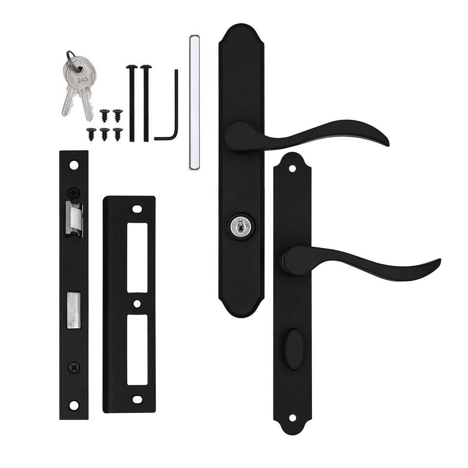 Ideal Security MCMB curved lever outside view with key entry for secure access.