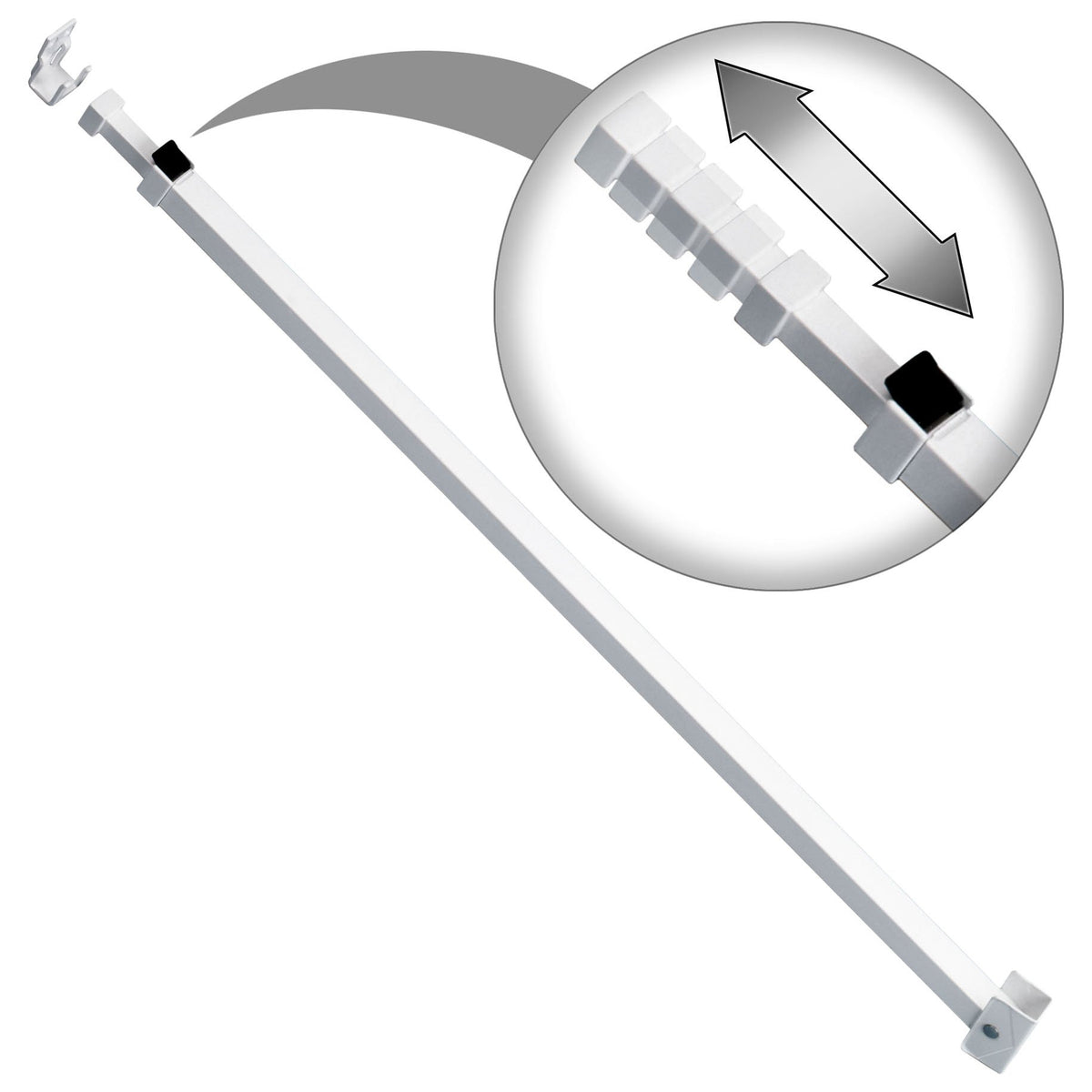 Ideal Security rotating bracket enables compact storage when not in use.