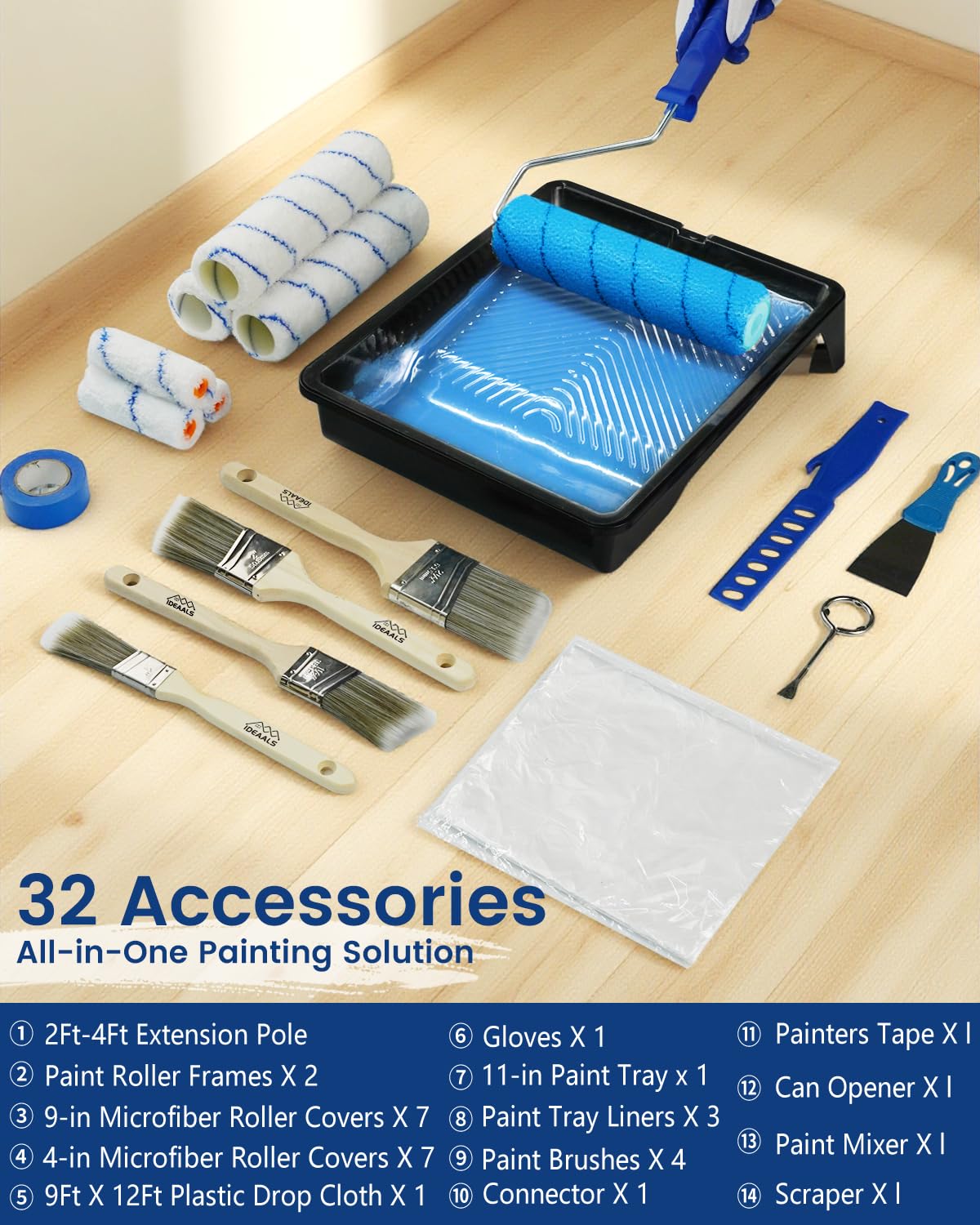 IDEAALS paint brush set designed for precise edge work