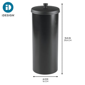 iDesign Kent slim profile fits neatly beside the toilet in tight spaces.