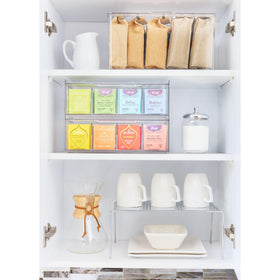 iDesign XL tea bag organizer uses BPA-free plastic for safe kitchen storage