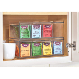 iDesign XL tea bag organizer front handle enables smooth pulling