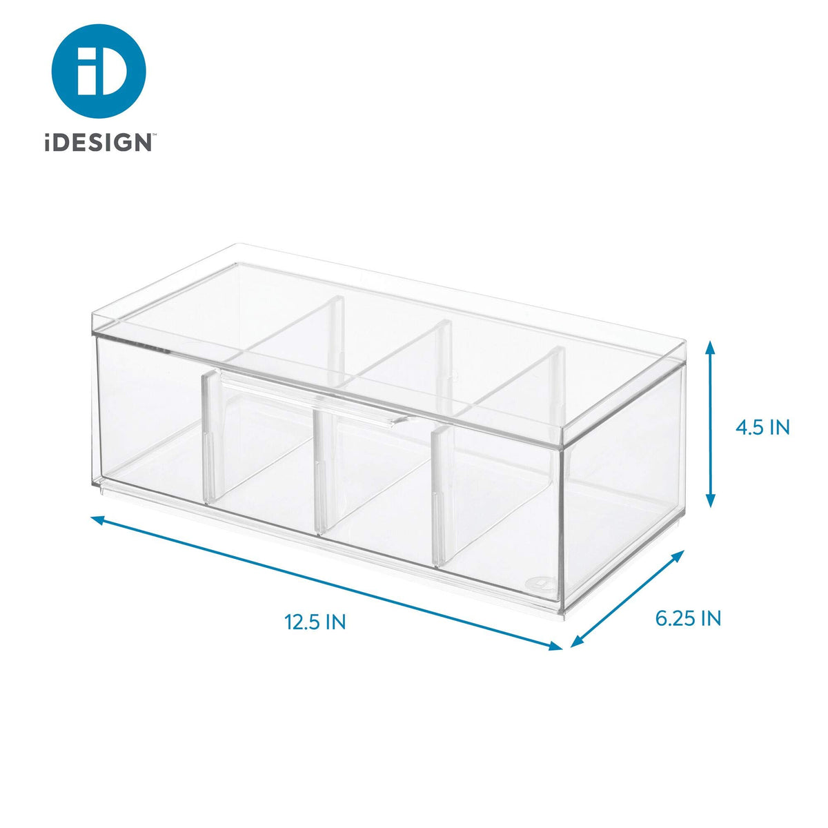 iDesign XL tea bag organizer stackable design saves counter space when used in multiples