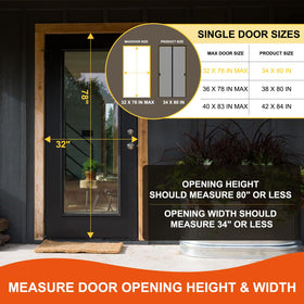 Iduontis 32x78 fit label demonstrates compatibility with standard door openings.