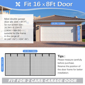 Iduontis garage door screen with magnetic closure for hands-free entry and seal.