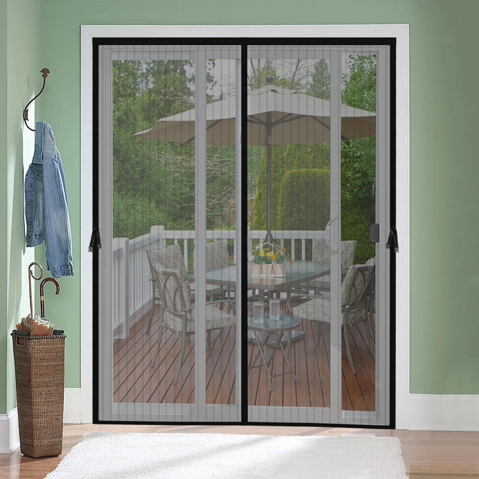 Iduontis magnetic screen door 48x80 with magnetic closure for hands-free entry.