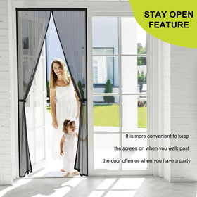 Iduontis split-panel mesh door keeps bugs out while you move through.