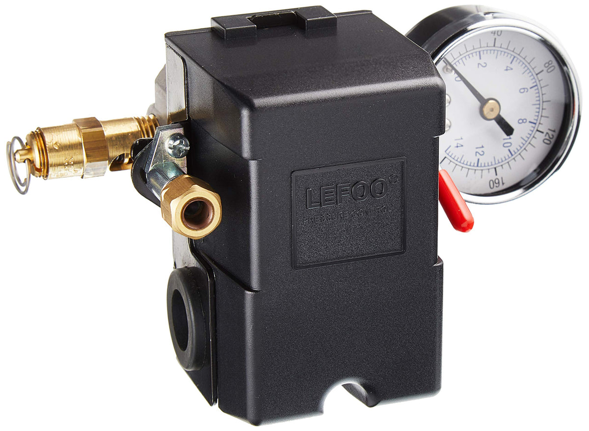 I.E.E 26A four-port pressure switch with gauge for reliable air systems
