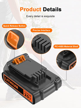 IEFUU battery mounted on a Black & Decker tool for easy swapping.