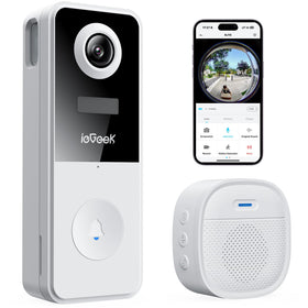 ieGeek Video Doorbell with 2K 3MP ultra view for broad entry area clarity