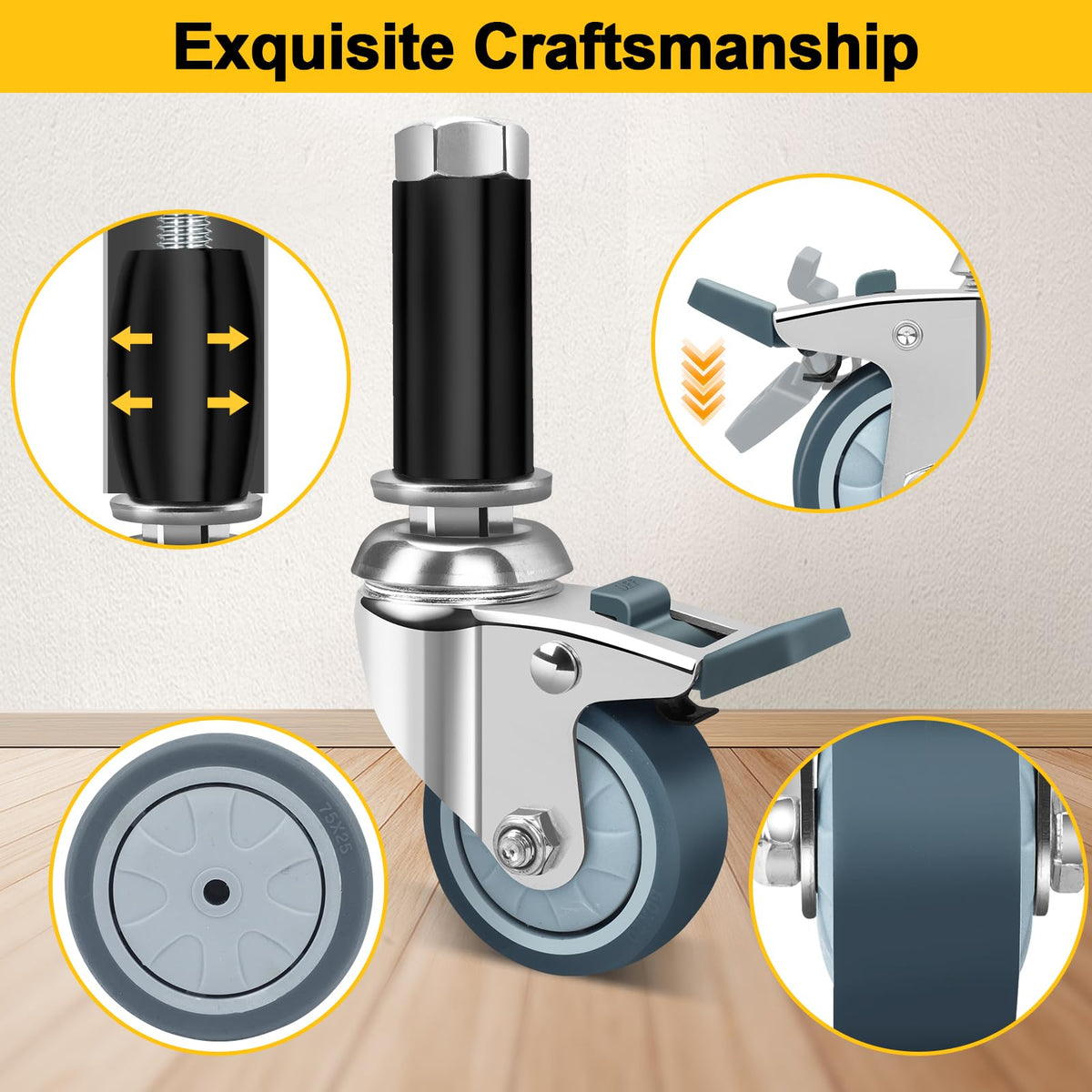 IEWOAIYGNEH 360-degree swivel caster for precise maneuverability